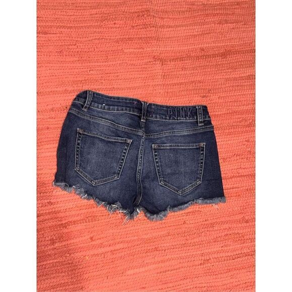 Victoria's Secret PINK Distressed Low Rise Denim Shorts Cut Off Frayed Womens Si - Picture 3 of 4